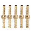X AUTOHAUX 5pcs 4mm Brass Barb Hose Fitting Straight Union Water Gas Oil Pipe Connector for Automotive