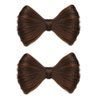 ccHuDE 2 Pcs Bowknot Wig Clips Fake Hair Buns Clip Hair Bow Hairpiece Barrettes Hair Extensions Clips Decorative Hair Styling Clip for Women Girls Light Brown