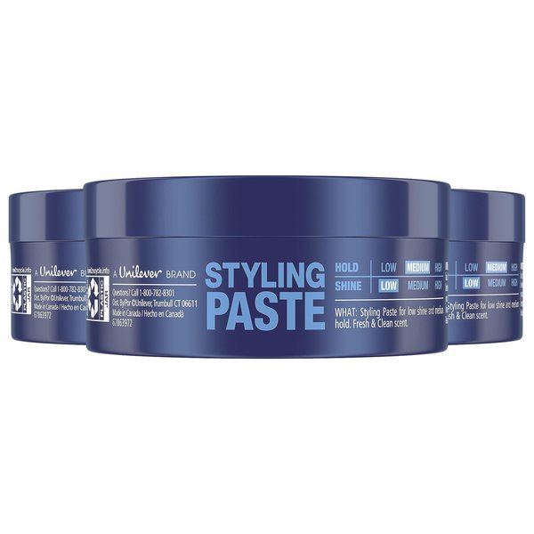 Suave Men Hair Styling Paste, Medium Hold, Non-Gloss Matte Texture, Fresh and Clean Scent, 1.75 Ounce (Pack of 3