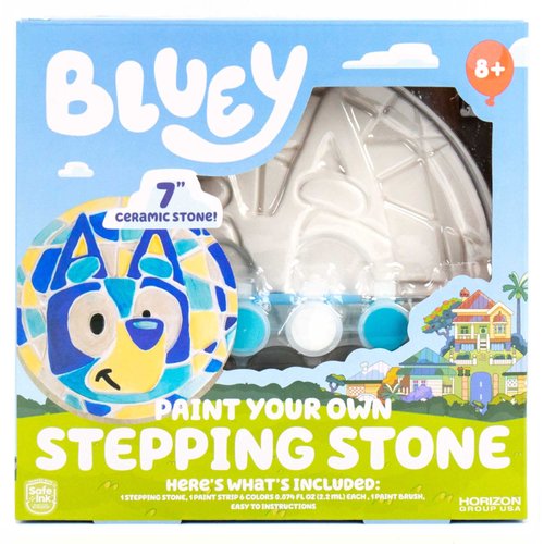 Bluey Paint Your Own Stepping Stone, Design 7 DIY Stone Art, Fun Kit for Kids, Less Mess Paintabl...