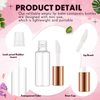 Jinei 150 Pcs Clear Empty Lip Balm Bottles 1.2ml Mini Lip Gloss Tubes, Refillable Lipstick Containers Transparent Plastic Clear Lipstick Tubes for Girl Women DIY Makeup Lip Sample Travel (Rose Gold)