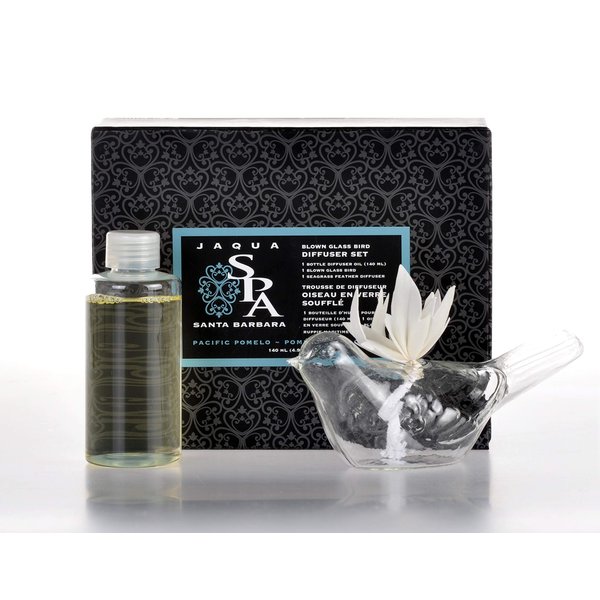Jaqua Reed Diffuser - Pacific Pomelo Scent, Hand Blown Glass Design, Home Fragrance Room Diffuser, 5 oz