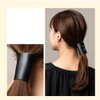Black Leather Hair Ties Leather Hair Cuff Leather Ponytail Holder Leather Hair Wrap For Motorcycle Riding Ponytail Wraps For Long Hair
