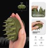 TADA Men Scalp Massager Scrubber for Men and Women Promote Hair Growth and Dandruff Treatment Scalp Sampoo Brush - Army Green