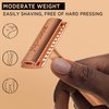 Double Edge Safety Razor for Women, Men's Safety Razor with 5 Blades, Women Razor with a Delicate Box, Fits All Double Edge Razor Blades,Free of Plastic (Rose Gold)