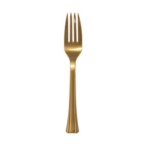 Lillian 48-Pack Plastic Forks Cutlery Bag, Gold