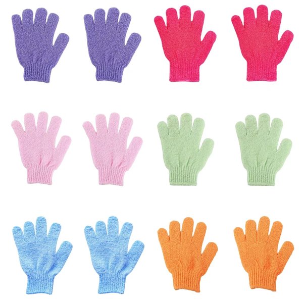 12 Pcs Exfoliating Bath Gloves,Deep Scrubbing Dead Skin Shower Gloves for Beauty Spa Massage Skin Shower Body Scrubber and Suitable for Men,Women