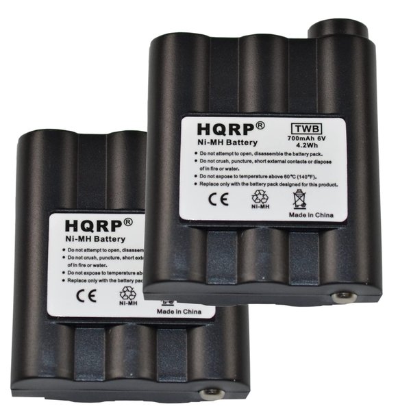 HQRP Two Rechargeable Batteries Compatible with Midland GXT-450 / GXT450 / GXT450VP1 / GXT-500 / GXT500 / GXT500VP4 Two-Way Radio