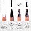 BURANO Crackle Gel Nail Polish, Super Easy Cracked Nail Polish 7 Colors + White Gel Nail Polish Set Air Dry UV Lamp Needed