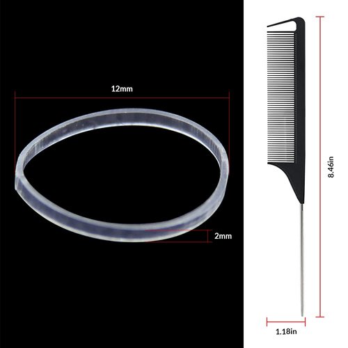 1500Pcs Mini Rubber Bands Soft Elastic Bands for Kid Hair Bands Ties Women Fashion Girls Braids Hair-clear with black comb