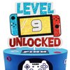 Level 9th Unlocked Cake Topper - Electronic Games Theme Boys Birthday Party Decorations Supplies - 9th Happy Birthday