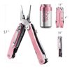 FantastiCAR 14 in 1 Pink Portable Multitool with Spring-Action Pliers, Scissors, Knife Blade, Screwdriver, Bottle Opener, and Fancy Premium Gift for Girls, Women