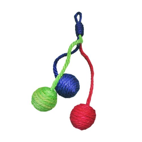 Leefasy Hanging Interactive Cat Toy Sisal Rope Ball, Eco Friendly Self Play Bite and Wear Resistant Pets Interactive Toy Cat Rope Ball for Indoors Cats for Hanging Cat Scratching Tree - Random Color
