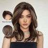 BERON Blonde Brown Long Wigs Women Girls Curly Wavy Hair Wig Heat Resistant Synthetic Natural Looking Wig
