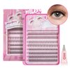 MLEN DIARY Manga Individual Lashes 296 Clusters Lashes 9-13mm Individual Lashes Natural Look DIY Eyelash Extension Kit with Glue