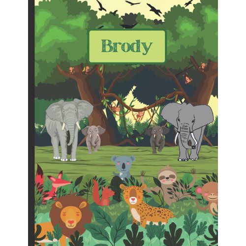 Brody's Notebook- Animal and Elephant Themed Sketchbook for Preschool Kids: Gift; Back to School; Creative Drawing Pad