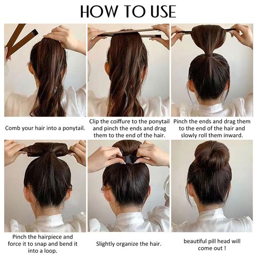 Caliee Hair Bun Maker Set - 6 PCS French Twist Accessories for Long, Curly, Straight, Thick or Thin Hair Styles