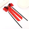 Boderier Game Day Accessories Hair Bows for Women Football Hair Bow Clip Long Tail Satin Ribbon Bow Barrette Hair Clip Sports Fan Hair Accessories Red Black