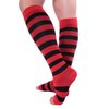 Doc Miller Open Toe Compression Socks for Women and Men 15-20mmHg, Shin Splints, Varicose Veins and Calf Injury Recovery, 1 Pair Red Black Medium Toeless Compression Socks Women