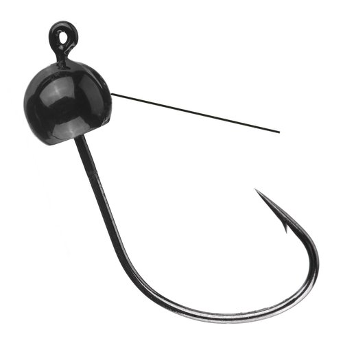 Reaction Tackle Tungsten Wacky Jig Heads - 5-Pack for Bass Fishing Jigs, Weedless Option Wacky Worm Hook - Finesse Jig for Soft Plastics and Wacky Worms - 1/16 - Black - weedless