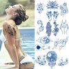 Aresvns Semi Permanent Tattoos, 8 Sheet Waterproof and Long-Lasting 2 Weeks, Plant-Based Ink Realistic Fake Tattoos Stickers for Women Men and Kids (Ocean) Christmas Gift