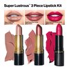 Revlon Super Lustrous Lipstick Set, 3-Piece Lip Color Gift Set for Women, Makeup Stocking Stuffers, Multi-Finish in Cream, Pearl & Matte, Pack of 3