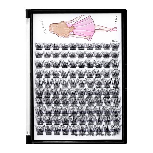 Bodermincer 10-12-14-16mm MIX D Curl Lash Clusters Individual Lashes Mink Cluster Eyelash Extension Natural 3D Russian Volume Faux Eyelashes Individual Lashes Makeup (10-12-14-16mm MIX)