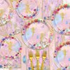 Fairy Party Decorations - Floral Fairy Paper Plates Pink Butterfly Napkins Floral Tablecloths for Princess Flower Fairy Party Supplies, Serve 20