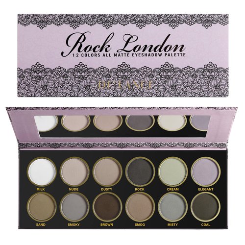 La Catrina 12 Color All Matte Eyeshadow Palette, Gray Brown Eye Makeup, Nude Smoky Neutral Eyeshadow Palette, Natural Ultra-Blendable Powder for Mature Skin, Cruelty Free, Hypoallergenic Makeup Pallet