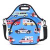 Violet Mist Neoprene Lunch Bags with Shoulder Strap Lunch Totes for Women Insulated Lunch Handbag Thermal Lunch Box Reusable Gourmet Bento Bag Pocket Zipper for Work Picnic Travel Gifts, Blue Car