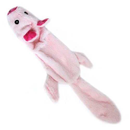 JoyToy Dog Squeaky Toys - 1 Pack Puppy Toy - No Stuffing Squeaky Plush Dog Toy for Small Dogs (Pig 18inch)