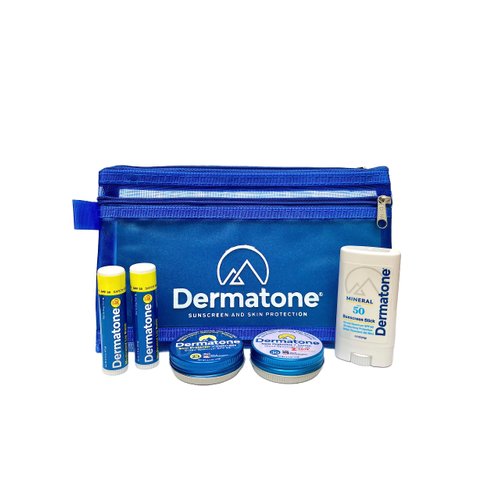 Dermatone Outdoor Protection Kit Holiday Gift | Contains 4 of our Sunscreen, Skin Protection Products | Classic Tin, Z-Cote, Mineral Sunscreen Stick & 2 Medicated Lip Balms