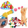 GADGATRON Funny Interactive Cat Toy Ball Launcher Gun with 100 Pcs Cat Pompom Ball & 3 Ping-Pong Pinballs Kitten Toys Launcher Cat Plush Silent Ball Gun Interactive Toy Cat Toys