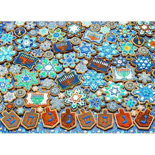 Cobble Hill 1000 Piece Puzzle - Hanukkah Cookies - Sample Poster Included
