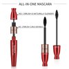 2 in1 5x Longer Waterproof Mascara,2 in 1 for VIBELY Mascara, Lash Cosmetics 4D Silk Mascara, No Clumping, Long-lasting Black Mascara, Step 1 and Step 2 use Mascara