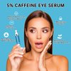 5% Caffeine Eye Cream Anti Aging, Eye Cream For Puffiness & Bags Under Eyes, 1 PCS Caffeine Eye Serum With Under Eye Roller For Wrinkles, Fine Lines & Dark Circles, Natural Eye Daily Care