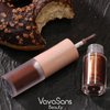 VavaSans Chocolate Brown Matte Liquid Lipstick with Gold Clear Glitter Lip Gloss 2 In 1 Dual Ended Highly Pigmented Long Lasting Non Sticky Transfer Proof High Shine Finish Makeup for Girls and Women