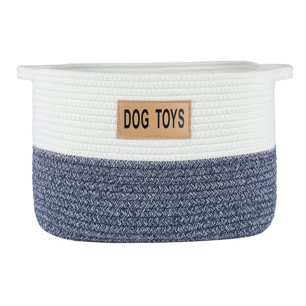 Midlee Two Tone Rope Dog Toy Storage Basket