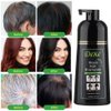 YUOLITA 400ml Black Hair Dye Shampoo, 100% Gray Coverage 3-In-1 Shampoo Instant Hair Color Shampoo Hair Dye Shampoo Mild Plant Formula-Ammonia Free Black Hair Dye for Men Women Lasts 30 Days