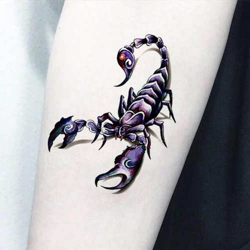 Black 3D Scorpion Temporary Tattoos Temporary Tattoos Stickers Fashionable Fake Tattoos Removable Waterproof Body Art Tattoo Stickers for Men Women Teens Girls Boys，Body，Temporary Tattoos