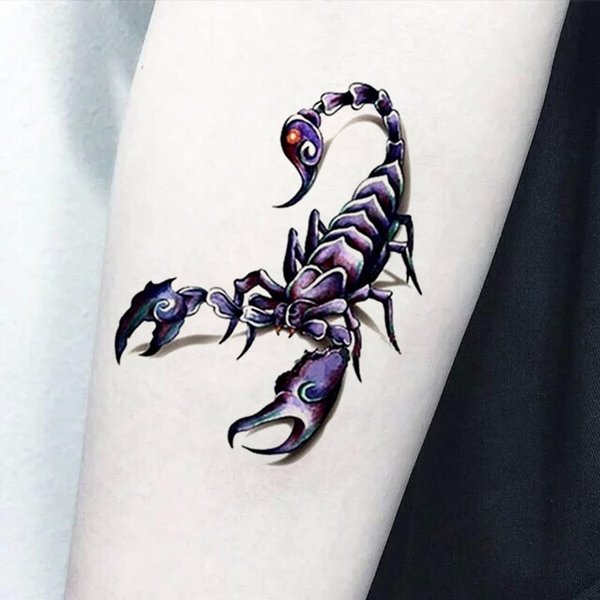 Black 3D Scorpion Temporary Tattoos Temporary Tattoos Stickers Fashionable Fake Tattoos Removable Waterproof Body Art Tattoo Stickers for Men Women Teens Girls Boys，Body，Temporary Tattoos