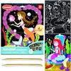 JUNQIU Scratch Art for Kids, Mermaid Black Rainbow Scratch Art Paper Set-Arts and Crafts Kits & Supplies, Mermaid Toys Gifts for Toddlers Girls Birthday Christmas