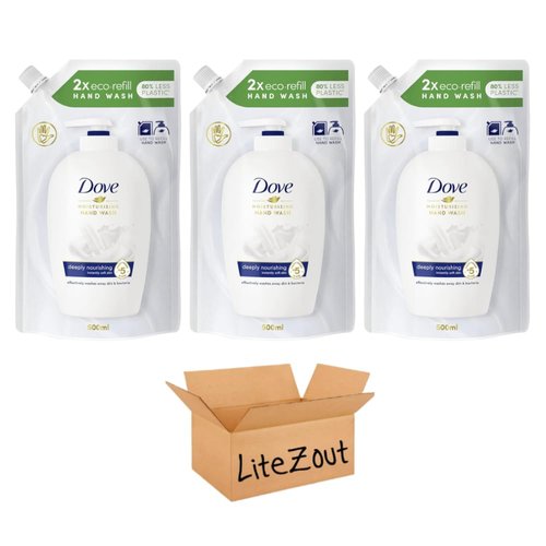 LiteZout Caring Original Liquid Hand Wash Refill 500 ml (3 pack)