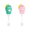 ZMRZ Kids Toothbrush - Soft Bristles for Toddlers & Children Aged 1-4 - Fun Dinosaurs Shape for 360 Degree Cleaning - Gifts for Kids’ Birthday (2 Count (Pack of 1), Green & Pink)