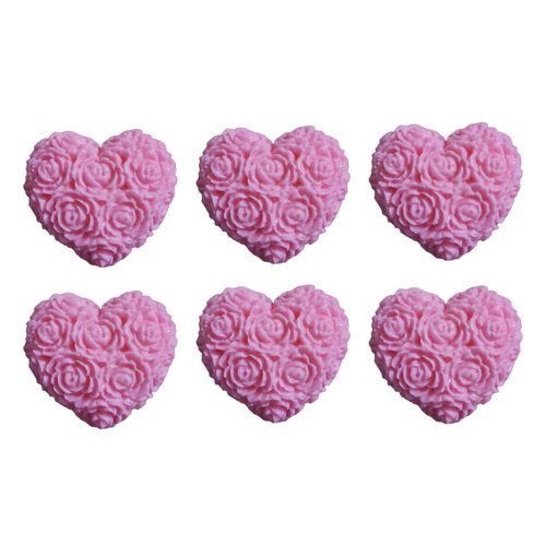 Baby Shower and Gender Reveal souvenirs, Wedding and Quinceañera party. Glycerin soap with essential oil of rose, also ideal for birthday gifts, parties and celebrations, 1 Pack(6 count) (Rose)