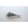 Generic Small turquoise blue and purple stone metal alligator hair clip fine thin hair