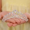 JWICOS Princess Silver Small Crystal Comb Mini Crystal Hair Comb Headband for Girls Rhinestone Comb Accessories for Birthday Party