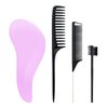 Hair Brush, 4pcs Hair Brushes for Women Men, Brush for Curly Hair Baby Mens Mini Toddler Hair Brush Purple