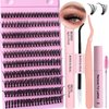 Lash Extension Kit 200PCS 50D DIY Lash Clusters with Waterproof Lash Bond and Seal and Lash Tweezers 9-18MM D Curl Eyelash Extensions Kit Soft Fake Eyelashes Natural Look DIY at Home, by Yaiseiko