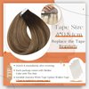 Full Shine Tape in Hair Brown Human Hair Extensions Tape in 20 Pcs Rooted Tape in Hair Extensions Human Hair 16 Inch Ombre Tape Hair Dark Brown To Strawberry Blonde Mixed Brown 2/3/27 50 Gram
